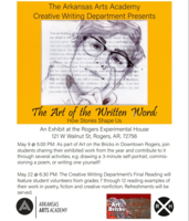 Creative Writing Featured at Art on the Bricks May 9th