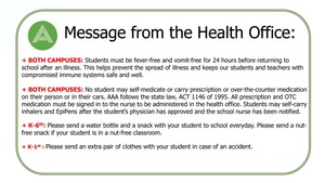 Message from the Health Office