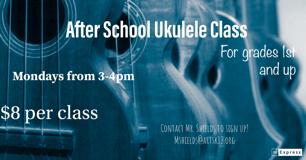 After School Ukulele Class on Mondays 3-4pm 